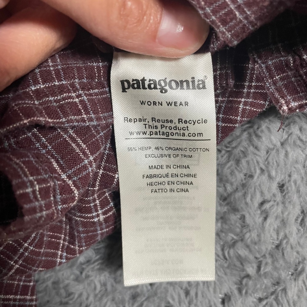 Patagonia Back Step Shirt Men's medium Hemp Organic Cotton Short Sleeve Hiking - Picture 7 of 10